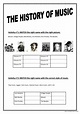 THE HISTORY OF MUSIC: English ESL worksheets pdf & doc