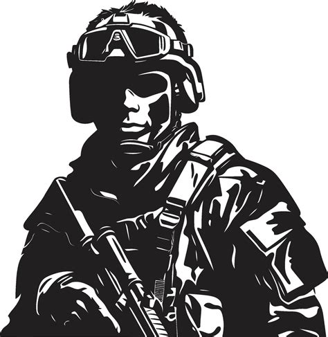 Soldier S Resolve Black Armyman Logo Design Combatant Vigor Armed