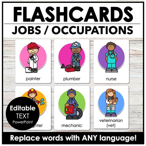 Jobs Occupation Career Flashcards Esl Vocabulary Flash Cards