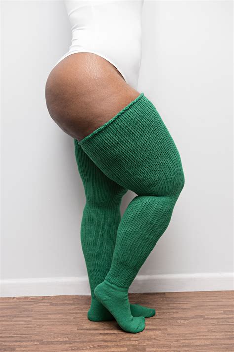 Over The Knee Plus Size Thigh High Socks Emerald Green Etsy Uk