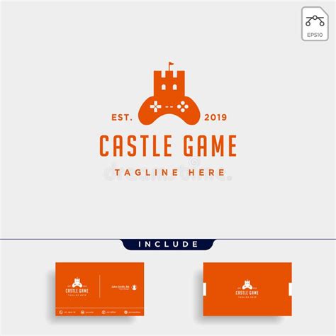 Castle And Game Logo Vector Castle Game Logo Design Stock Vector