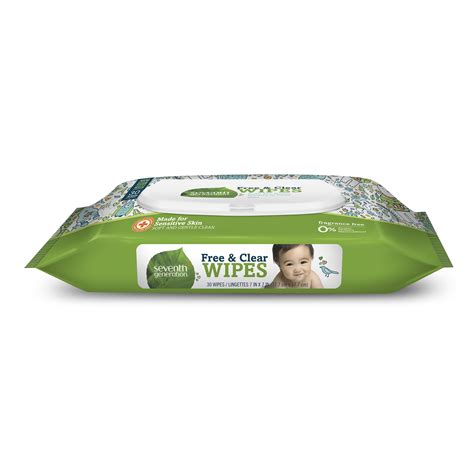 Seventh Generation Free And Clear Baby Wipes Flip Top Travel Pack 30