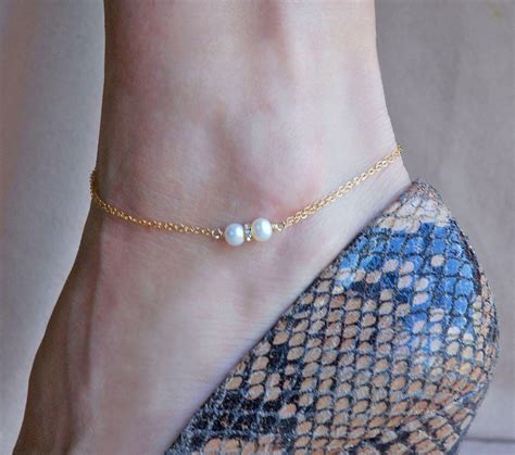 Pearl Anklet Bridal Anklet Dressy Anklet Summer Jewelry Etsy