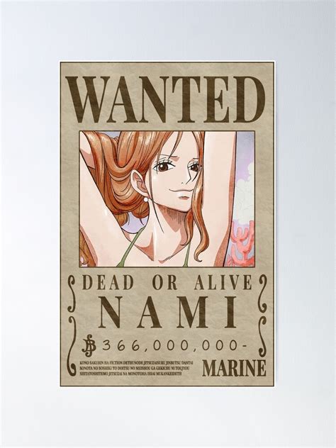 Poster For Sale Mit Nami Wanted Poster Post Wano Aktualisiertes Bounty Poster Von FruitPanda
