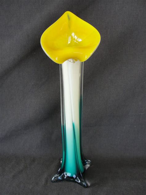 Beautiful 15 Cased Glass Art Glass Jack In Pulpit Vase Hand Blown Glass Art Hand Blown