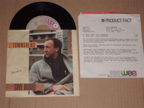 Pete Townshend Give Blood 7 Mit Product Facts Promo Flyer Ebay