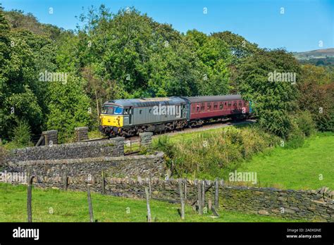 Restored Diesel Locomotive Captain Bill Smith Rnr Hauls A Train At Irwell Vale On The East