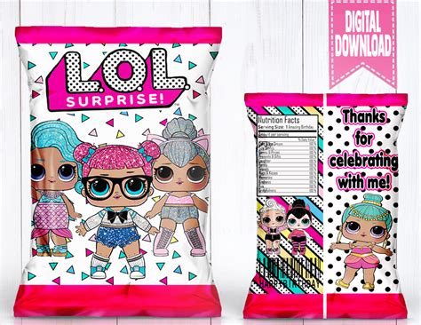Digital Lol Surprise Dolls Chip Bag Treat Bag Suprise Birthday