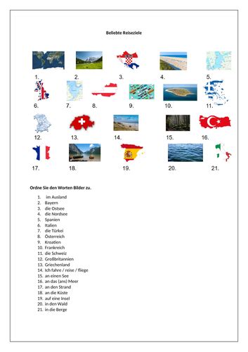 Popular Holiday Destinations Teaching Resources