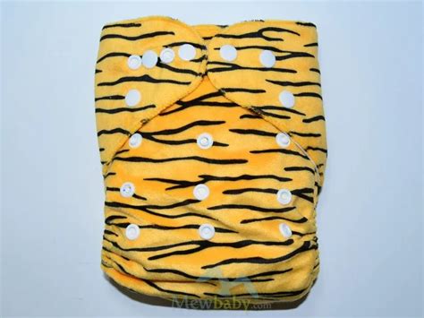 Tiger Skin Print Minky Cloth Diaper Baby Nappy With One Free 3 Layer