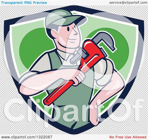 Clipart Of A Retro Cartoon White Male Plumber Holding A Giant Monkey