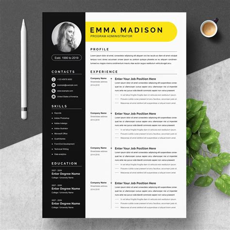 To download a word cv template, it couldn't be easier: Clean & Modern Resume Template Word | Creative Illustrator ...