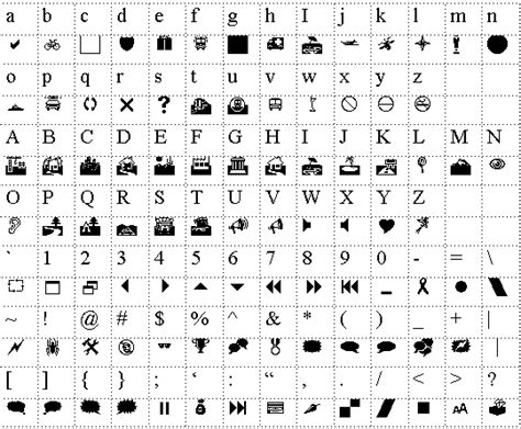 8 Webdings Font Symbols Images Webdings Font Symbols