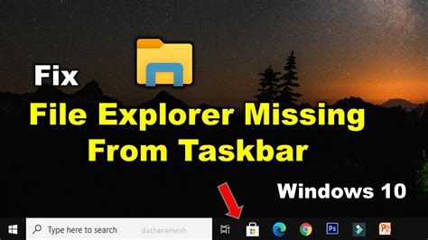 How To Restore File Explorer Icon To Taskbar Windows 10 Youtube