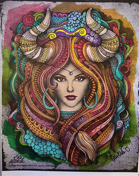 Taurus Coloured With Chameleon Pens By Wendy Vernon Taurus Art Taurus