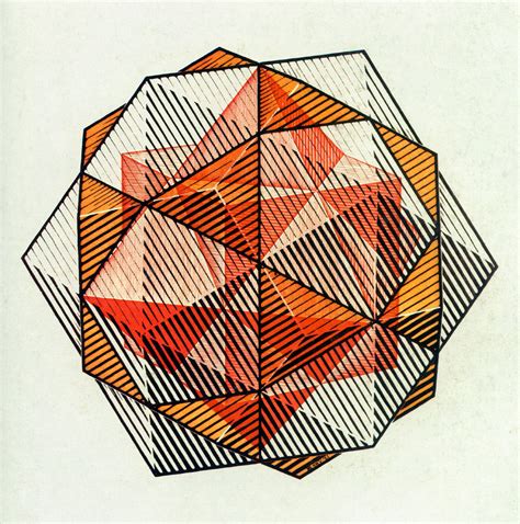 M C Escher Tetrahedral Planetoid Tetrahedral Planet April 1954