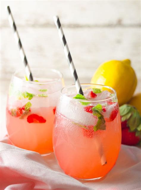 Sparkling Strawberry Mint Lemonade To Brighten Up Your Day Via