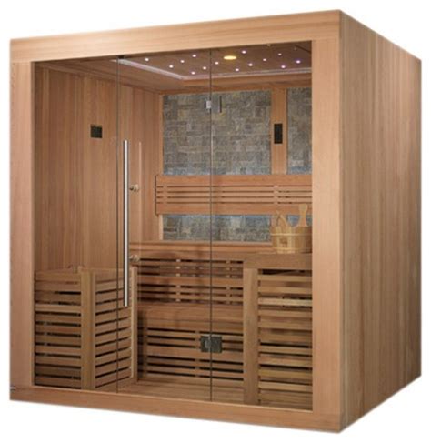 Bergen Luxury Edition 4 6 Person Traditional Steam Sauna Cedar Transitional Saunas By