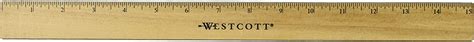 Westcott Ruler With Double Brass Edge 16ths And Metric 15 Inch 05225