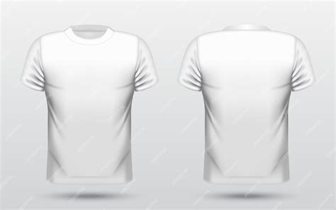 Plantilla De Camiseta Blanca De Hombres Delante Y Detrás Vector Premium