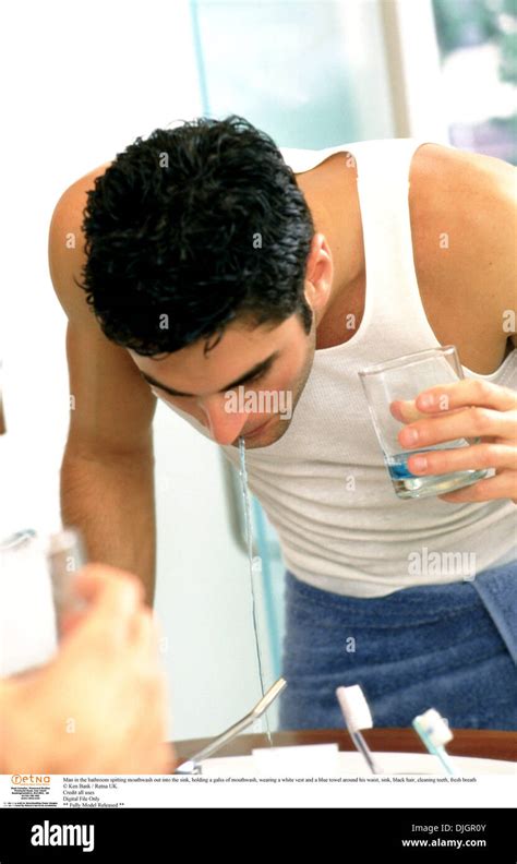 Man Rinsing With Mouth Wash Stock Photo Alamy