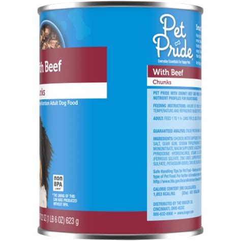 Is formulated to meet the nutritional levels established by the aafco dog food nutrient profiles for all life stages of dogs, except for growth of large size dogs (70 lbs. Fred Meyer - Pet Pride® Chunks with Beef Wet Dog Food, 22 oz