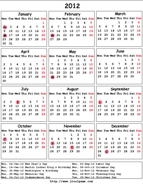Search Results For Usa 2012 Calendar With Holidays Printable