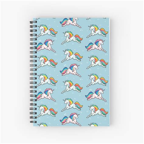 Rainbow Unicorns Spiral Notebook For Sale By Michelledraws Redbubble