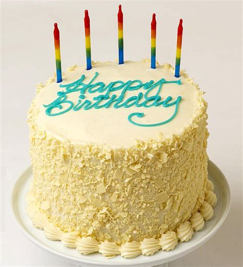Happy Birthday Yellow Cream Cheese Frosted Cake