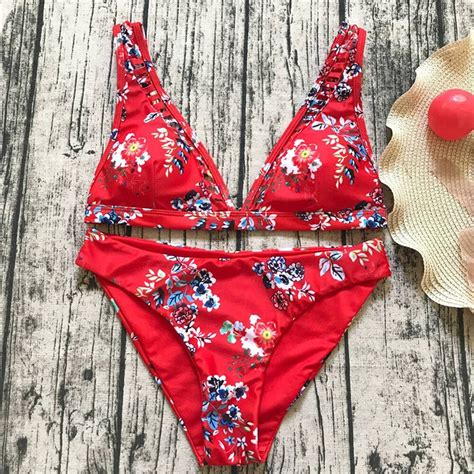 купальник Flower Print Sexy Bikini 2020s Set Swimwear Women Tankini Set Brazilian Swimwear Two