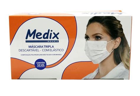 Máscara Tripla Descartável Medix C50 Branca Medix Brasil No Magalu Magazine Luiza