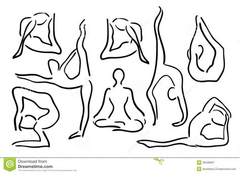 Yoga drawing yoga poses drawings sketches drawing portrait resim draw. Stylized Sketch Yoga Poses - Vector Illustration Royalty ...