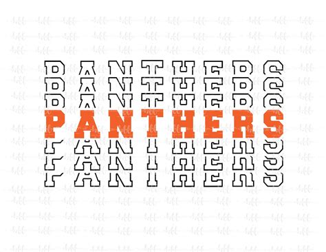 Panthers Mirrored Svg Panthers Repeat Word Sublimation Etsy