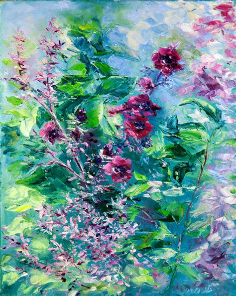 Spring Flowers Painting On Canvas Original Art Abstract Etsy