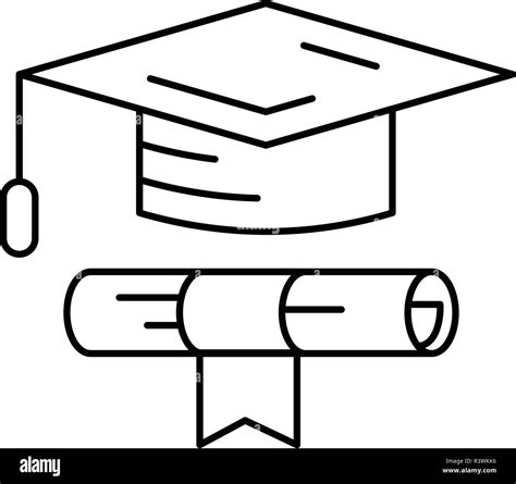 School Graduated Icon Outline Illustration Of School Graduated Vector