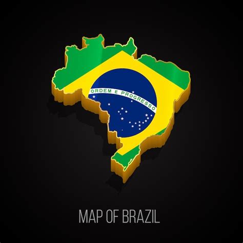 Mapa 3d De Brasil Vector Premium