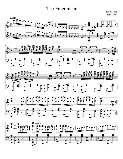 Print and download free the entertainer sheet music. The Entertainer (Complete) Sheet music for Piano | Download free in PDF or MIDI | Musescore.com