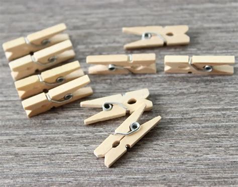 Wooden Mini Clothespins For Diy 100 Per Pack In Decorative Boards