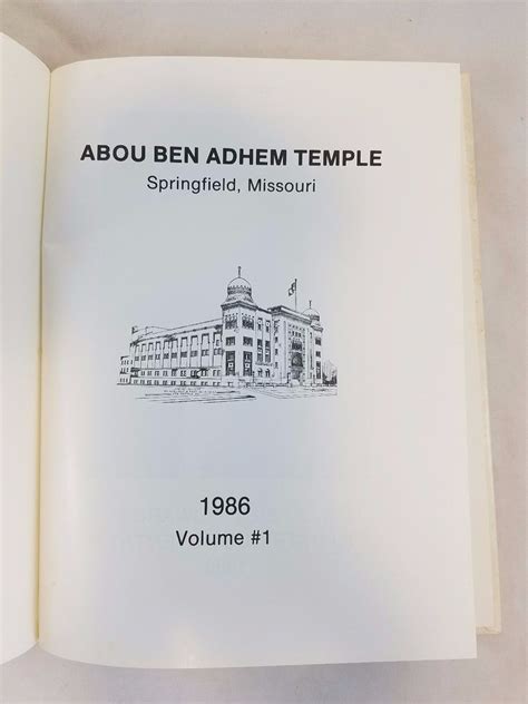 Abou Ben Adhem Temple 1986 Springfield Mo History Yearbook Shrine