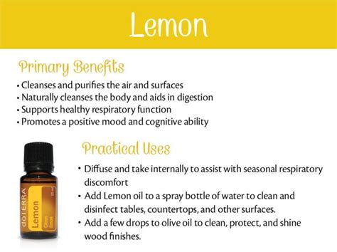 Doterra Lemon Essential Oil Uses With Recipes Best Essential Oils