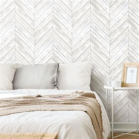 Herringbone Wood Boards Peel And Stick Wallpaper Bedroom Wallpaper