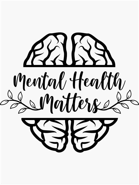 Mental Health Matters Quote Sticker By Cozygraphicshop Redbubble