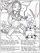 Nursery Coloring Mary Rhymes Lamb Had Printable Rhyme Lyrics Crafts Bestcoloringpagesforkids sketch template