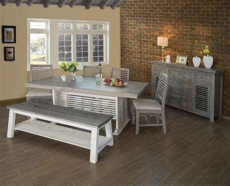 Paint our mission style chairs? Stone Trestle Dining Room Set (Off White/ Gray) IFD ...
