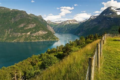 Geiranger Fjord Norway Stock Image Image Of Rocks Distant 28033897