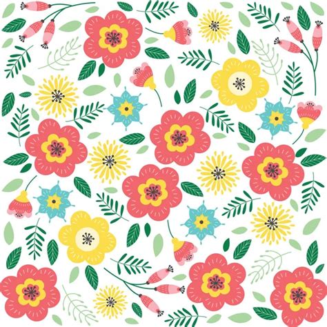Floral Pattern With Flowers And Leaves Cute Pattern With Small Flowers