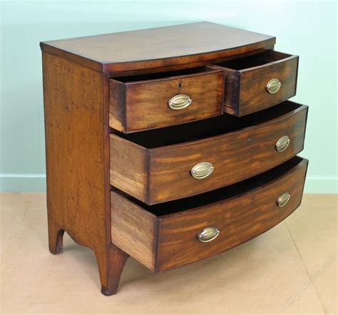 Regency Mahogany Bow Fronted Chest Of Drawers Antiques Atlas