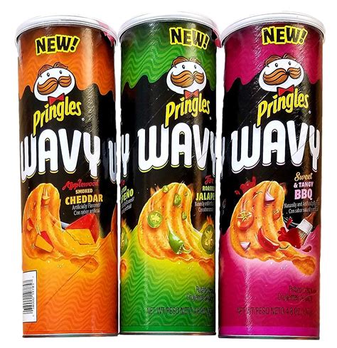 Buy Pringles Wavy Applewood Smoked Cheddar Fire Roasted Jalapeno
