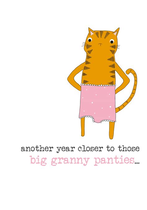Birthday Granny Pants Sparkle Finished Greeting Card Cards