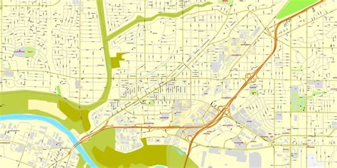 Sacramento Pdf Map California Exact Vector Street City Plan Map V02